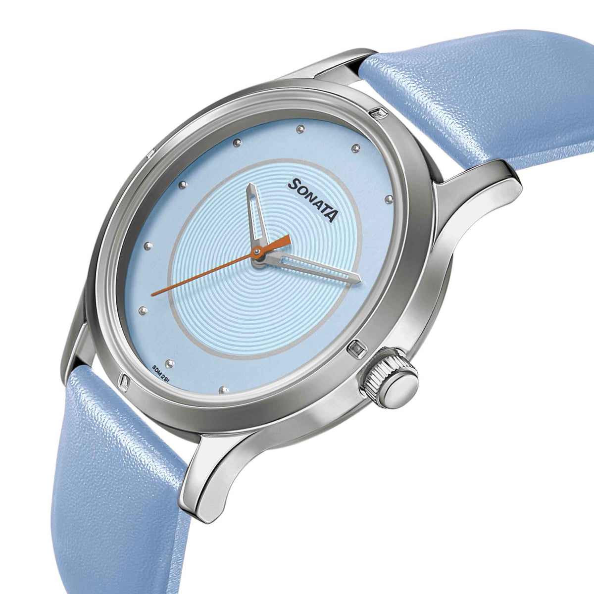 Sonata Blue Dial Leather Strap Analog Watch for Women