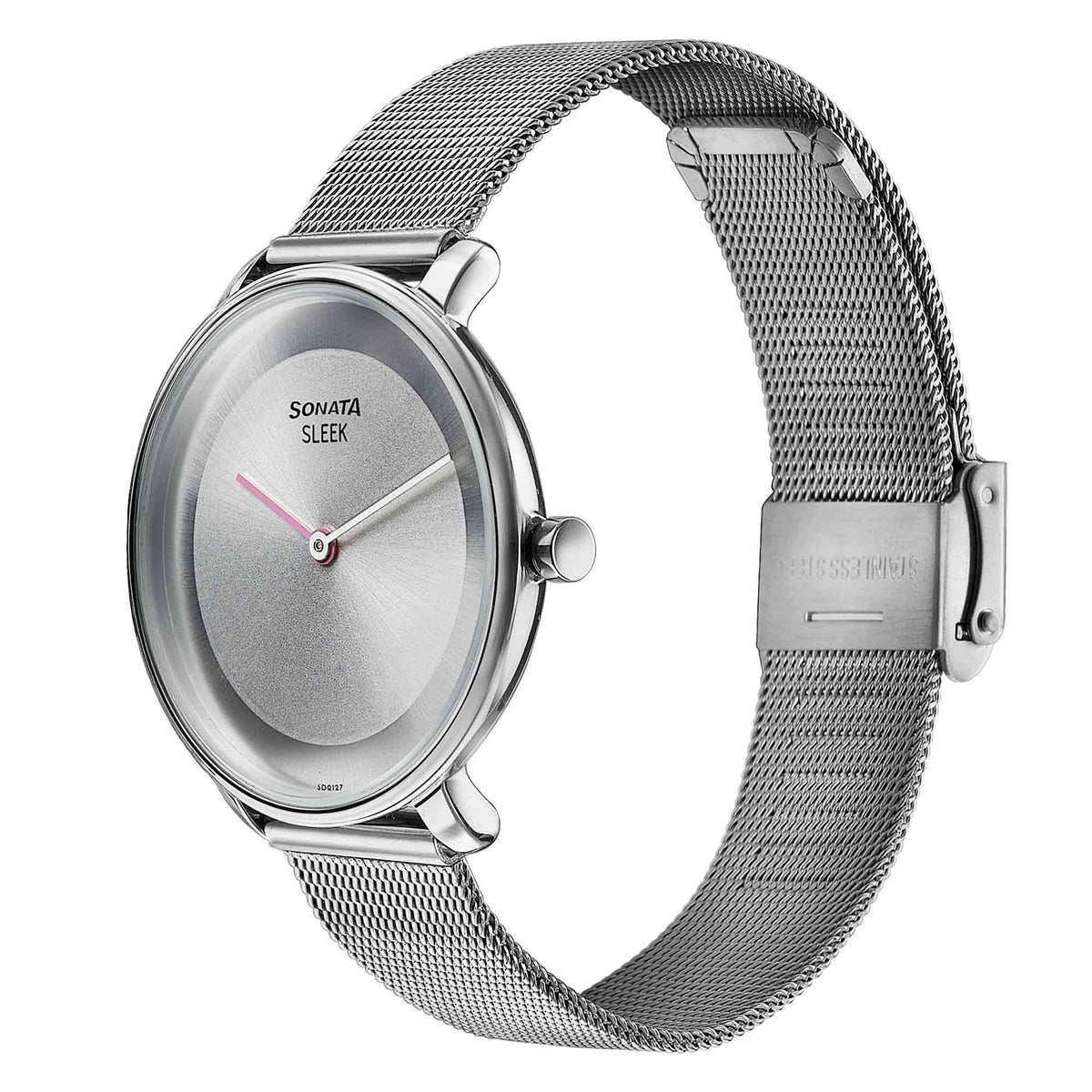 Sonata Grey Dial Silver Stainless Steel Strap Analog Watch for Women