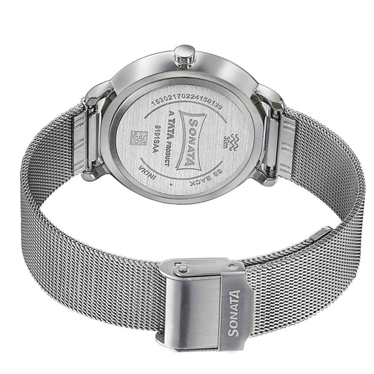 Sonata Grey Dial Silver Stainless Steel Strap Analog Watch for Women