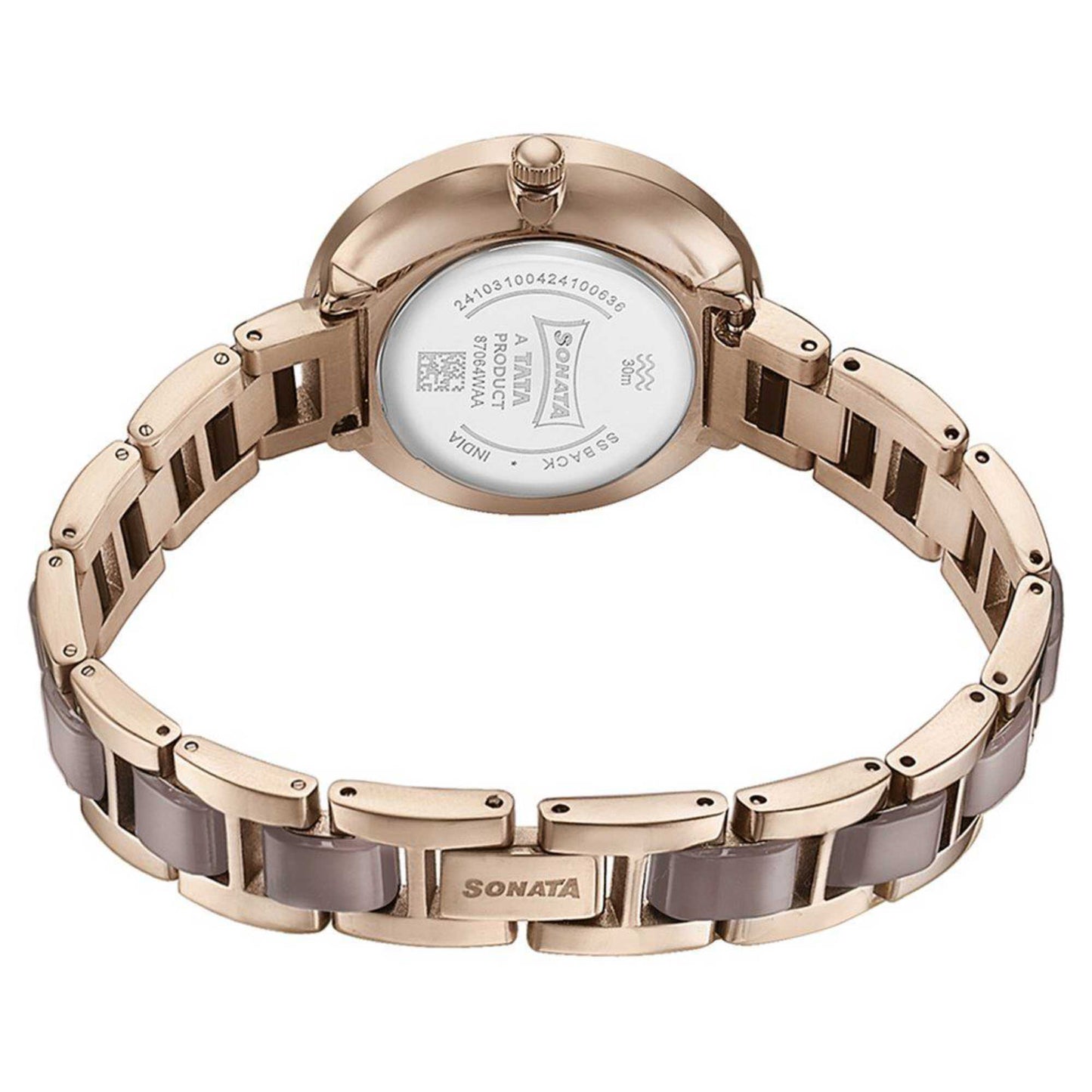 Sota Quartz Alog Mother of Pearl Dial Two Toned Stainless Steel Strap Watch For Women (87064KD02)