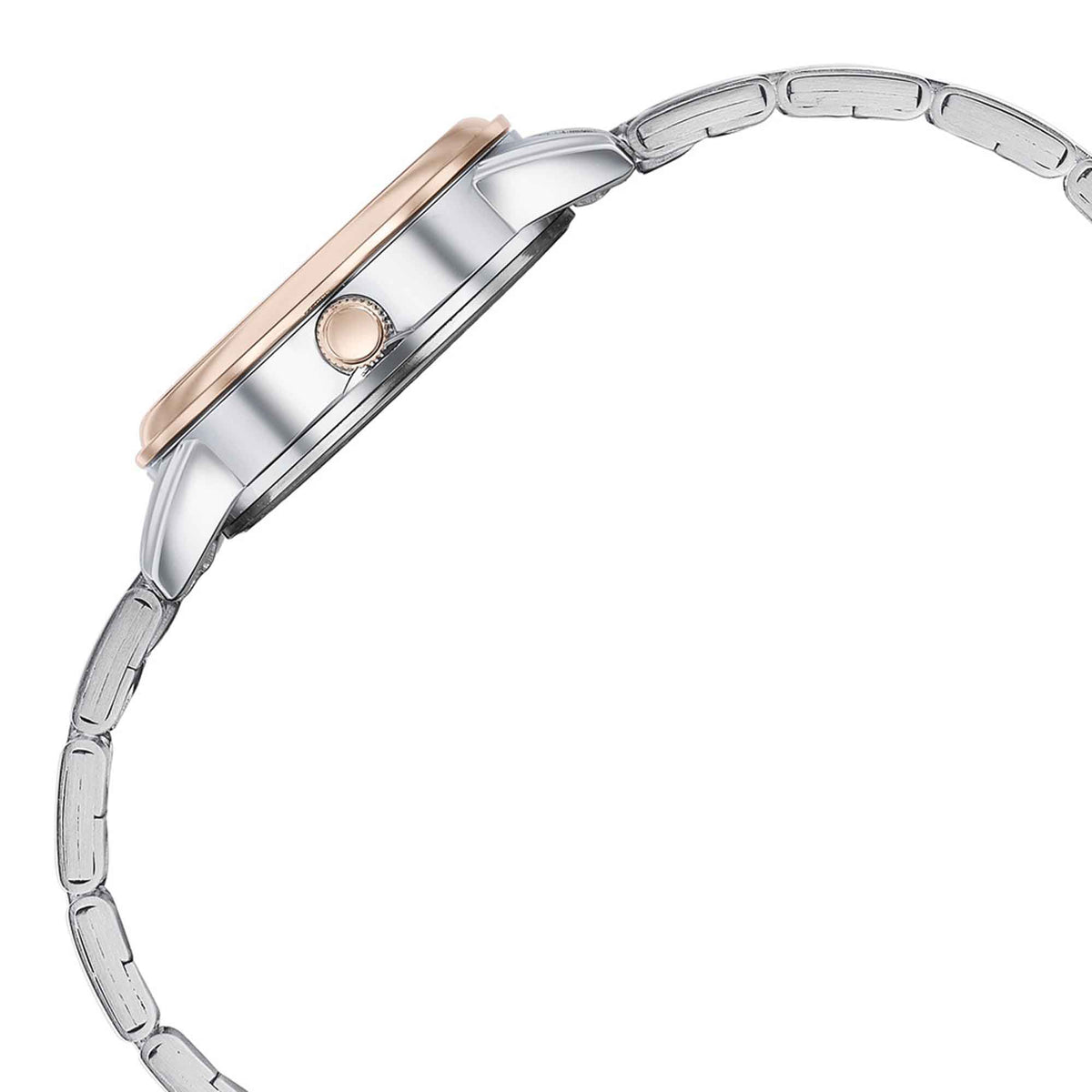 Sonata Black Dial Two Toned Stainless Steel Strap Analog Watch for Women