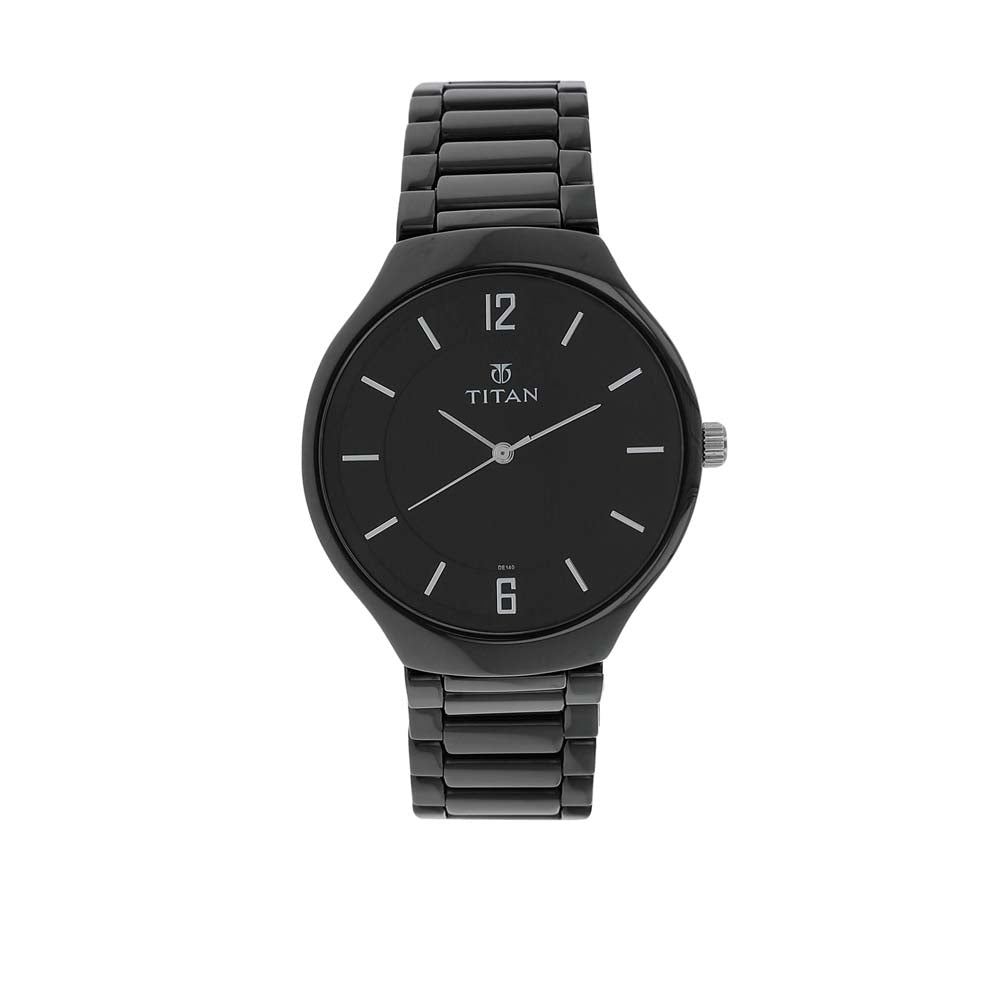 Titan Black Dial Analog Ceramic Strap Ceramic Strap Watch for Men