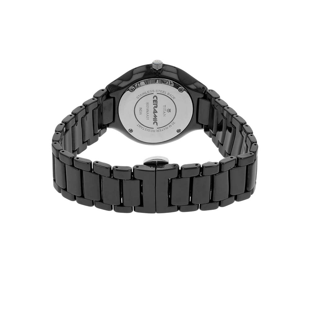 Titan Black Dial Analog Ceramic Strap Ceramic Strap Watch for Men