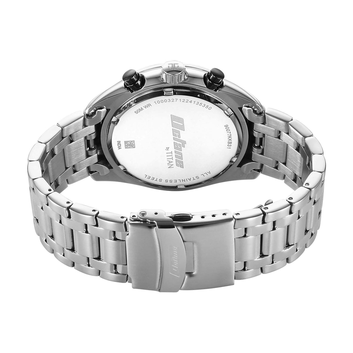 Titan Octane Silver Dial Stainless Steel Strap Chronograph Watch for Men