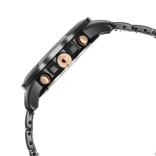Titan Quartet Black Dial Analog with Day and Date Steel and Ceramic Strap watch for Men