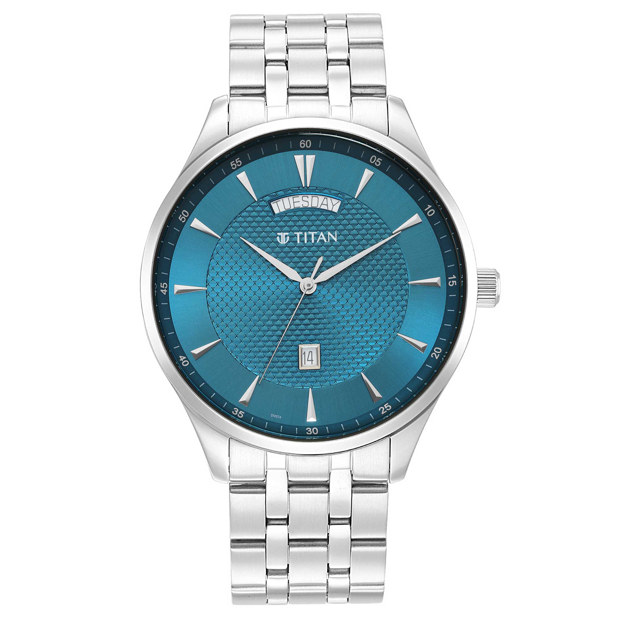Titan Opulent III Blue Dial Analog Stainless Steel Strap watch for Men