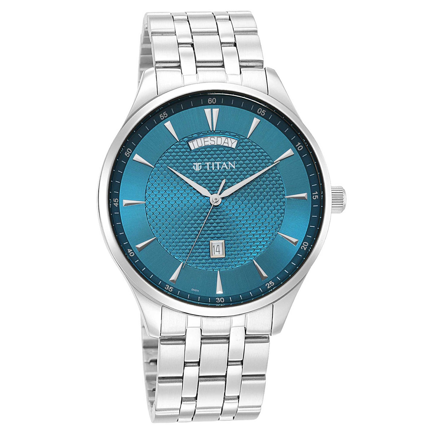 Titan Opulent III Blue Dial Analog Stainless Steel Strap watch for Men