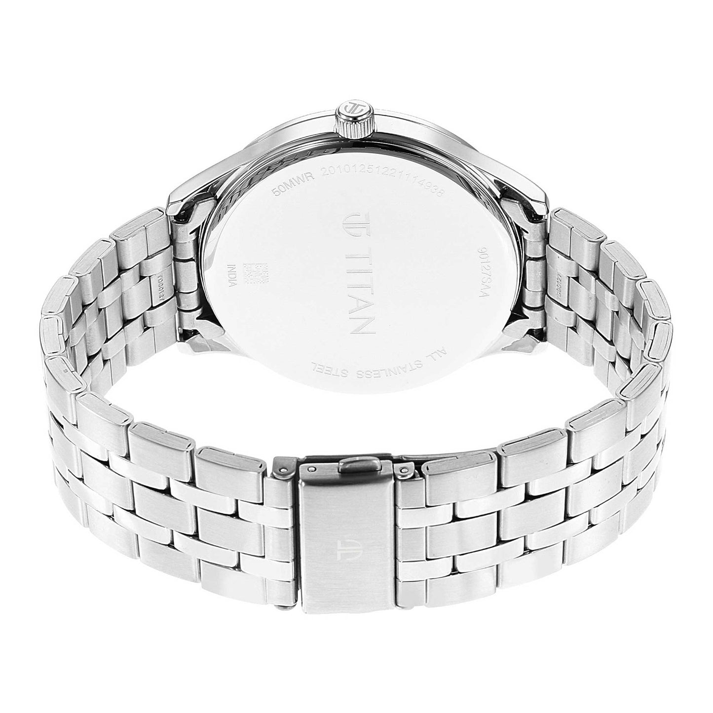 Titan Opulent III Blue Dial Analog Stainless Steel Strap watch for Men