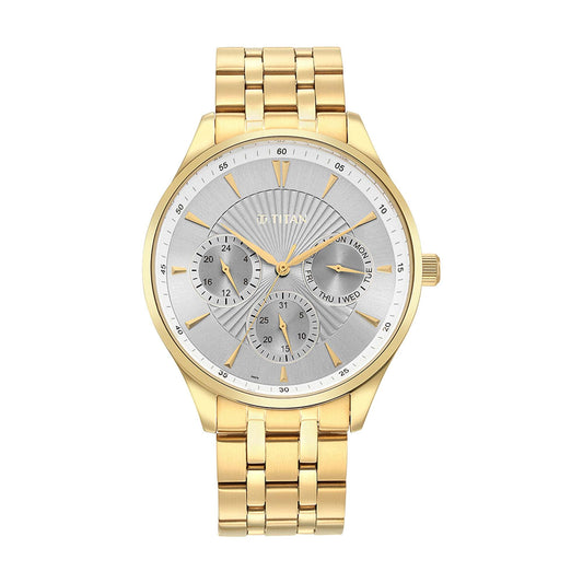 Opulent Silver Dial Multifunction Watch for Men