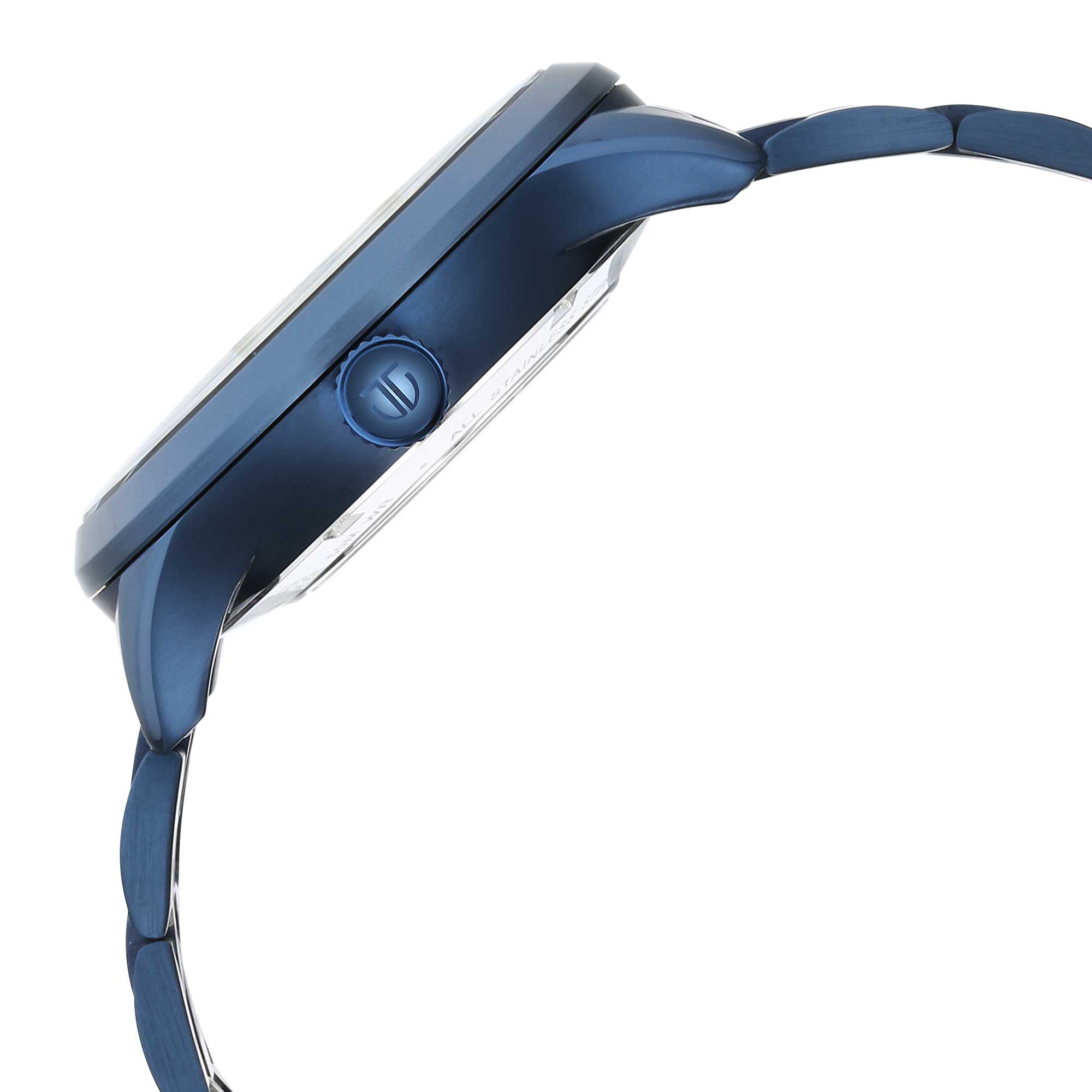 Metal Mechanicals Blue Dial Stainless Steel Strap Watch for Men 90140QM03