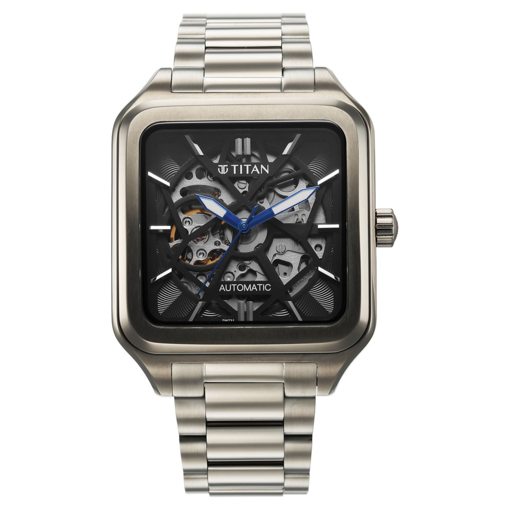 Titan Shaped Automatics Anthracite Dial Grey Stainless Steel Strap watch for Men