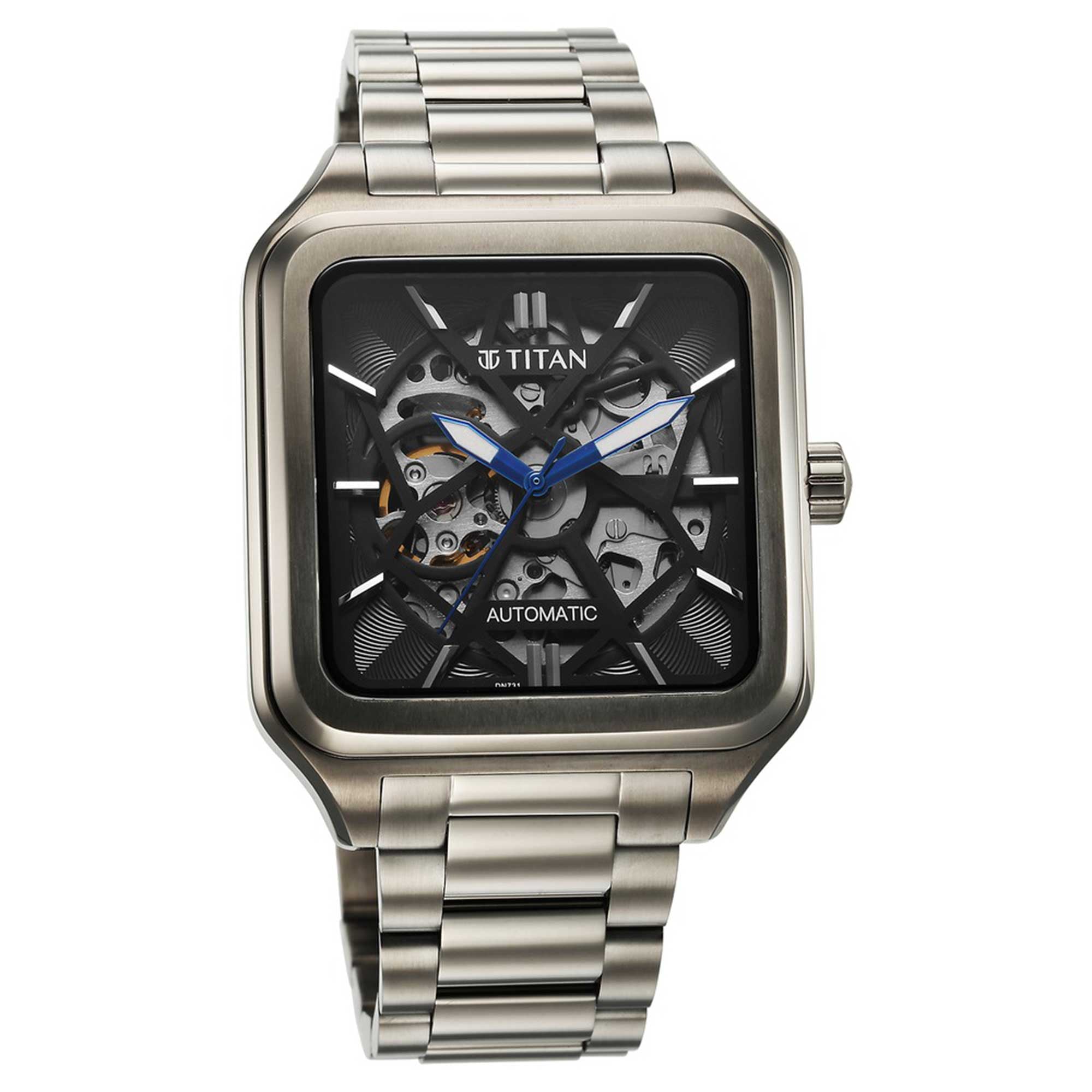 Titan Shaped Automatics Anthracite Dial Grey Stainless Steel Strap watch for Men
