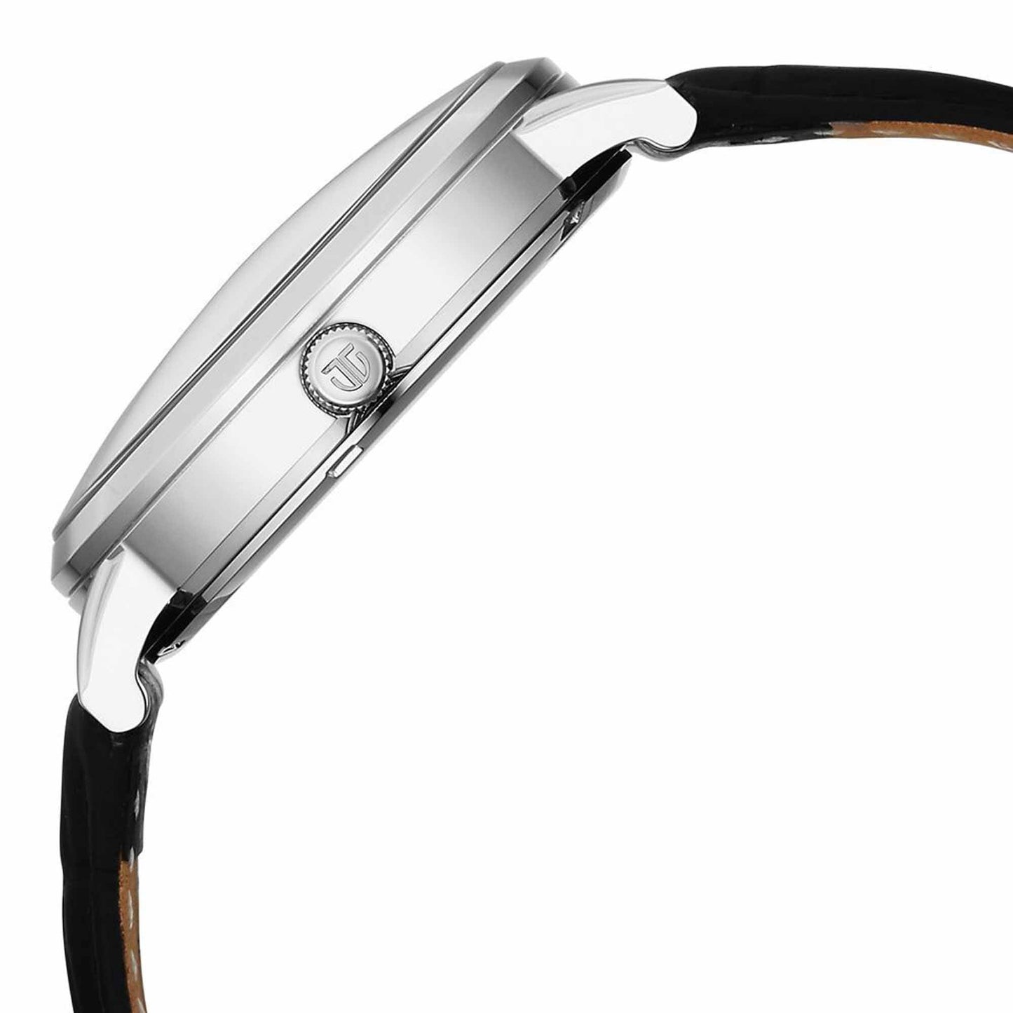 Titan Elegance Analog with Date by Hand and Dark Grey Dial Black Leather Strap Watch for Men 90202SL02