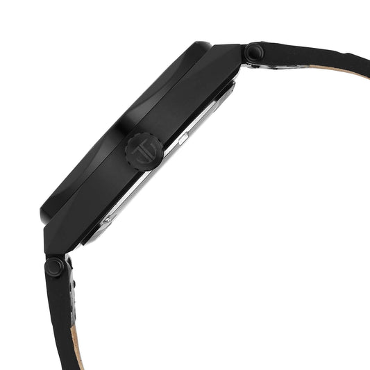 Titan Contour Analog with Small Second and Black Dial Black Leather Strap Watch for Men 90210NL01