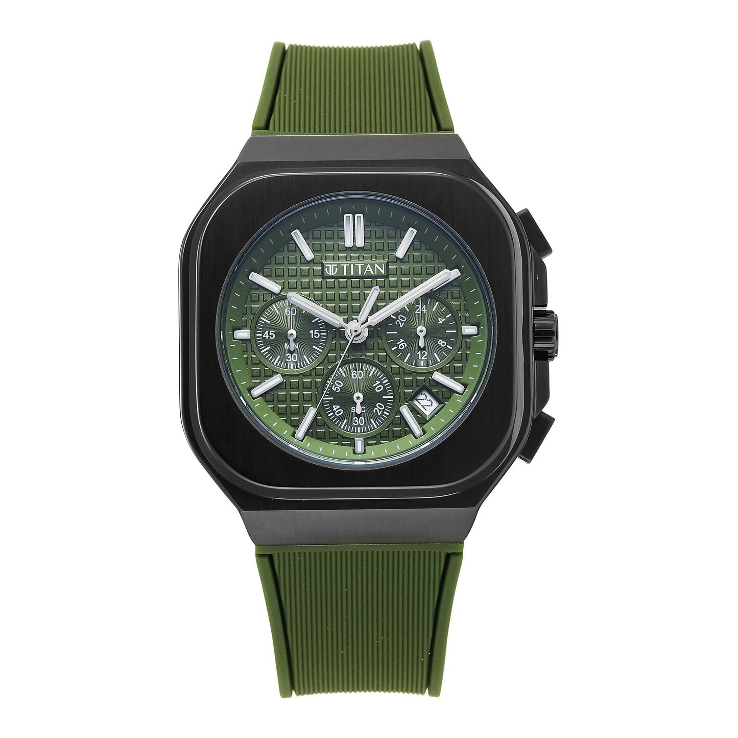 Titan Octane Green Dial Silicone Strap Multifunction Analog Watch for Men