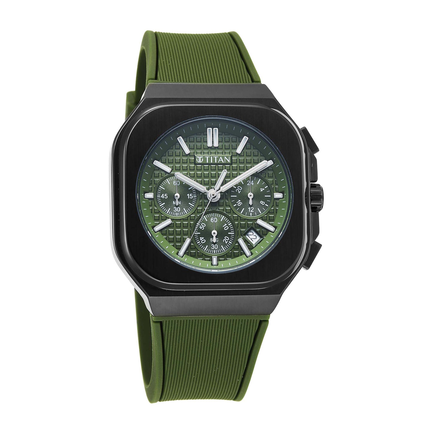 Titan Octane Green Dial Silicone Strap Multifunction Analog Watch for Men