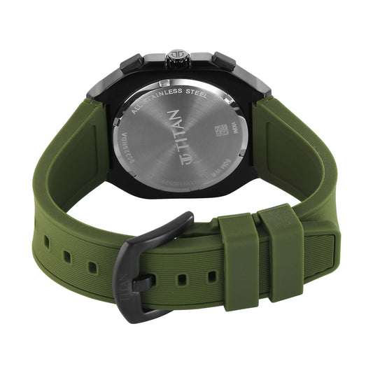 Titan Octane Green Dial Silicone Strap Multifunction Analog Watch for Men