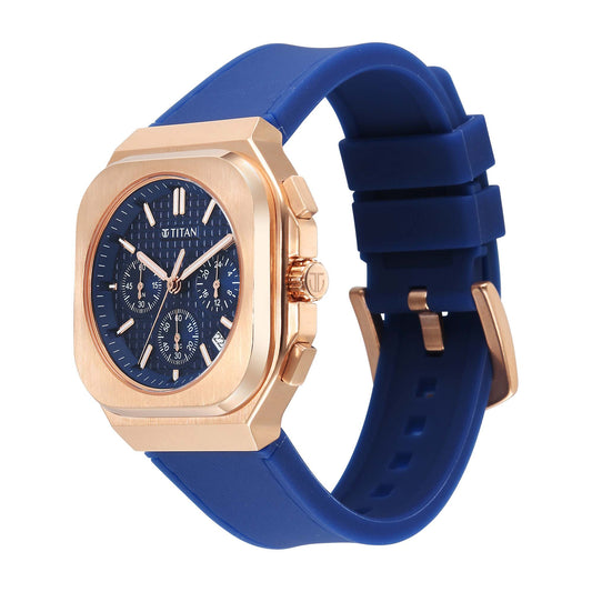 Titan Octane Blue Dial Silicone Strap Multifunction Analog Watch for Men