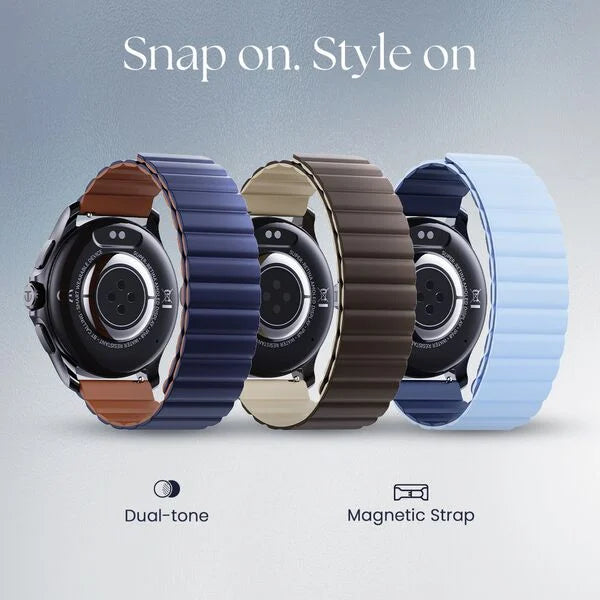 Titan Evoke Smartwatch 1.32" inch AMOLED Display with AOD, Functional Crown, Magnetic Strap, Metal Body,Fast Charge