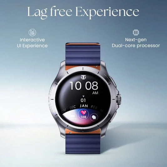 Titan Evoke Smartwatch 1.32" inch AMOLED Display with AOD, Functional Crown, Magnetic Strap, Metal Body,Fast Charge