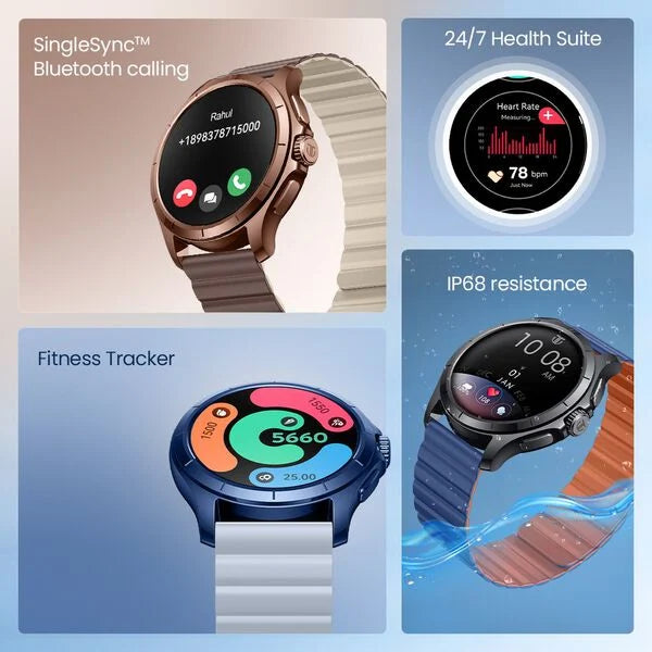 Titan Evoke Smartwatch 1.32" inch AMOLED Display with AOD, Functional Crown, Magnetic Strap, Metal Body,Fast Charge