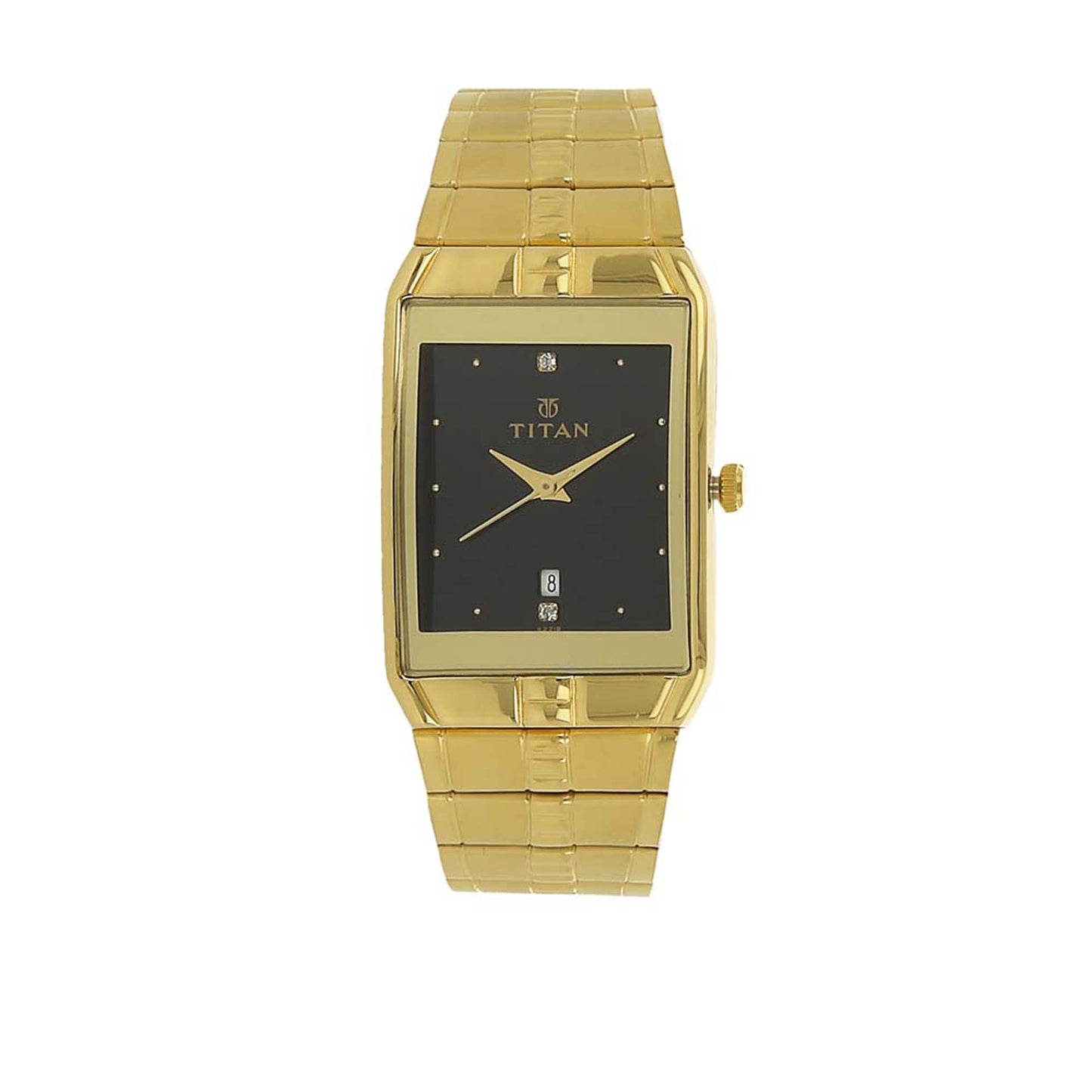 Titan Black Dial Analog with Date Metal Strap watch forMen
