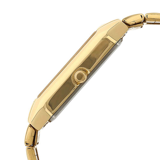 Titan White Rectangle Dial Gold Metal Strap Analog with Date Watch for Men