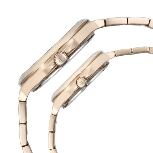 Titan Bandhan Silver Dial Rose Gold Stainless Steel Analog with Sun Moon Phase Watch for Couple