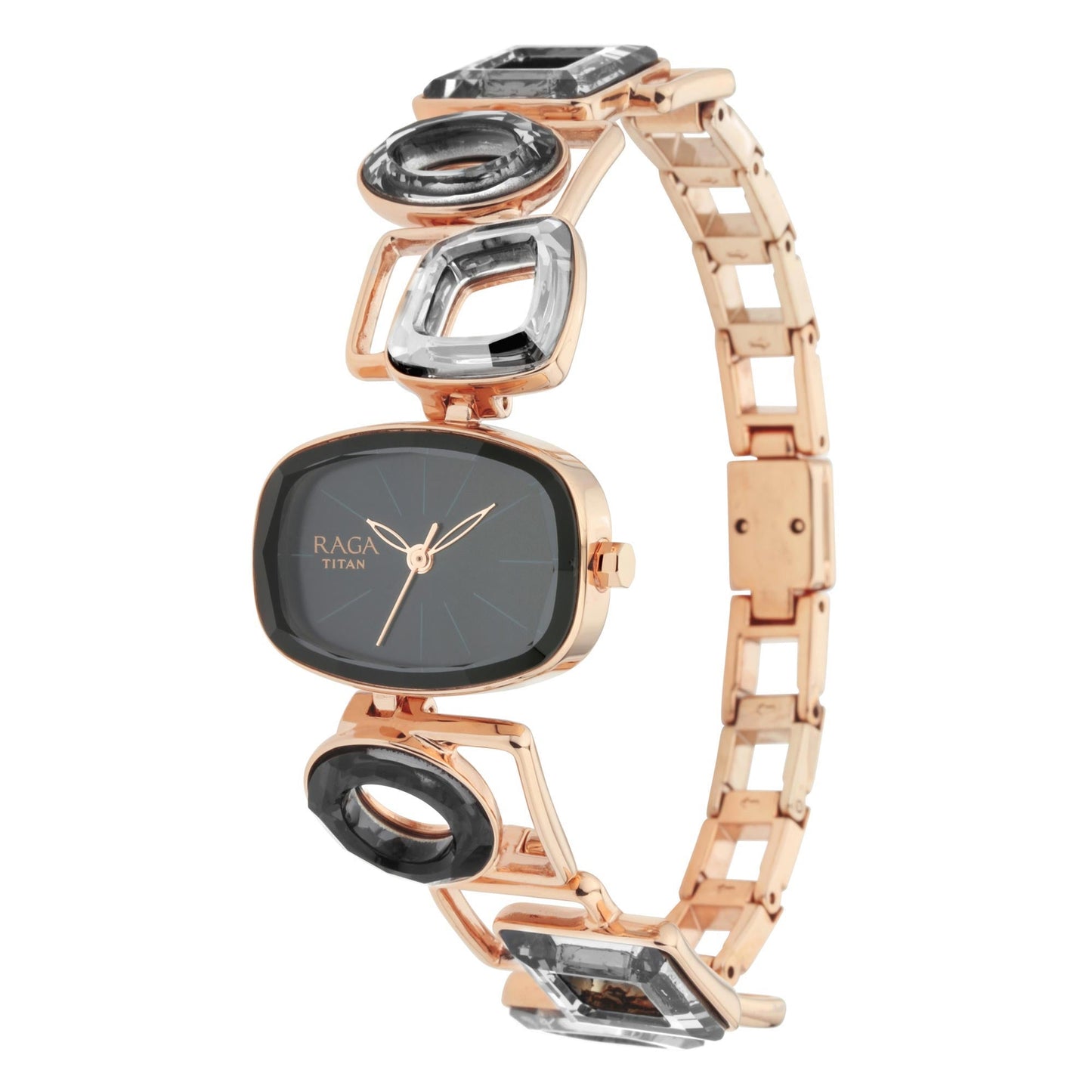 Titan Raga Facets Pink Dial Analog Stainless Steel Strap Watch for Women