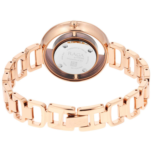 Titan Raga Moments of Joy Brown Dial Analog Metal Strap Watch for Women