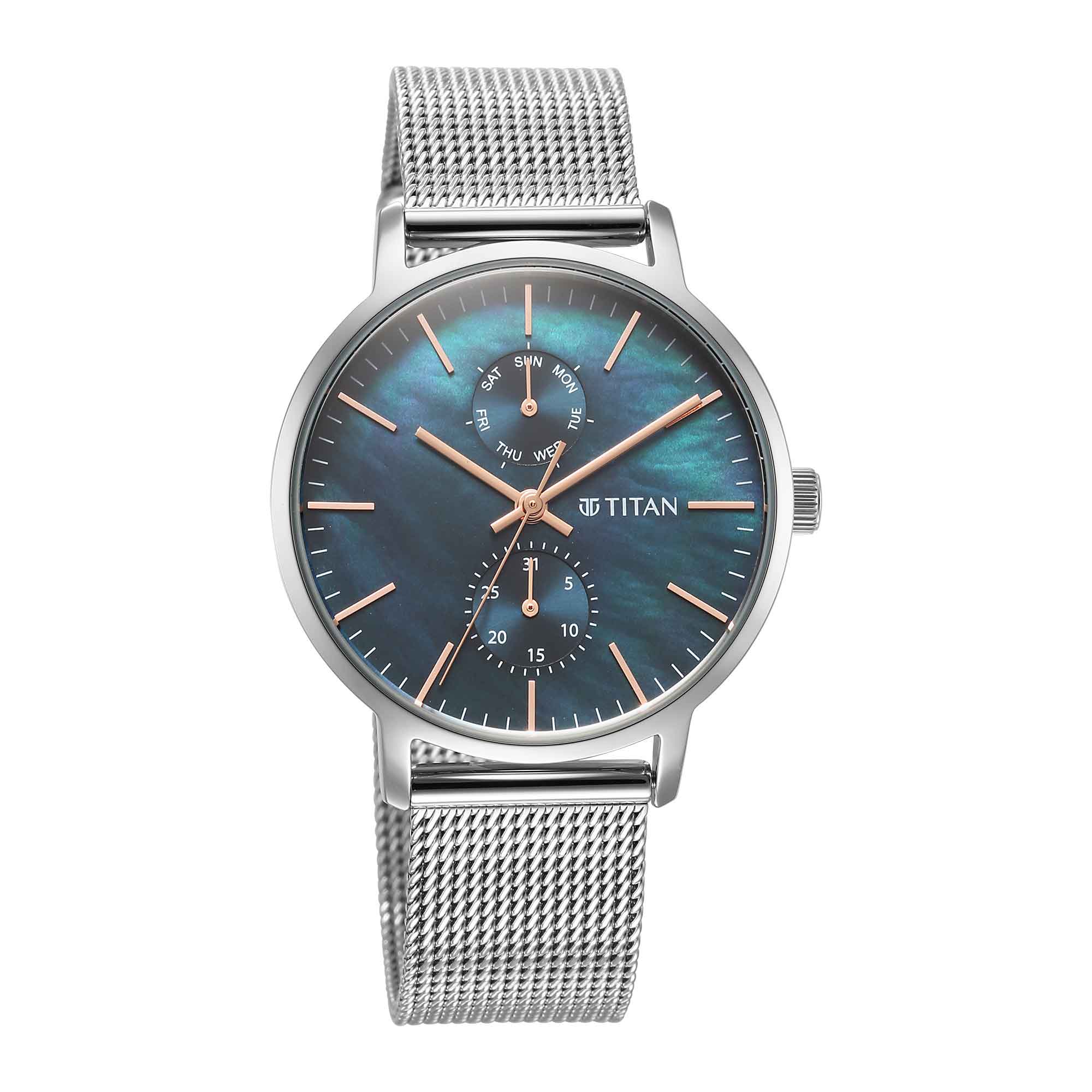 Titan Workwear Slimline Mother Of Pearl Dial Stainless Steel Strap Watch for Women