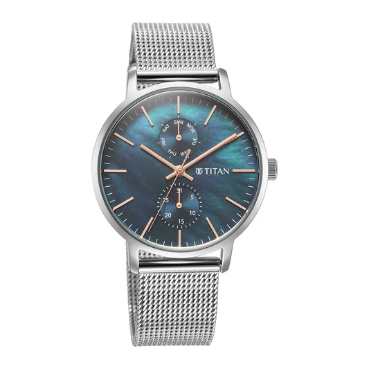 Titan Workwear Slimline Mother Of Pearl Dial Stainless Steel Strap Watch for Women
