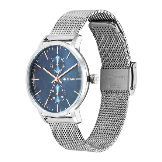 Titan Workwear Slimline Mother Of Pearl Dial Stainless Steel Strap Watch for Women