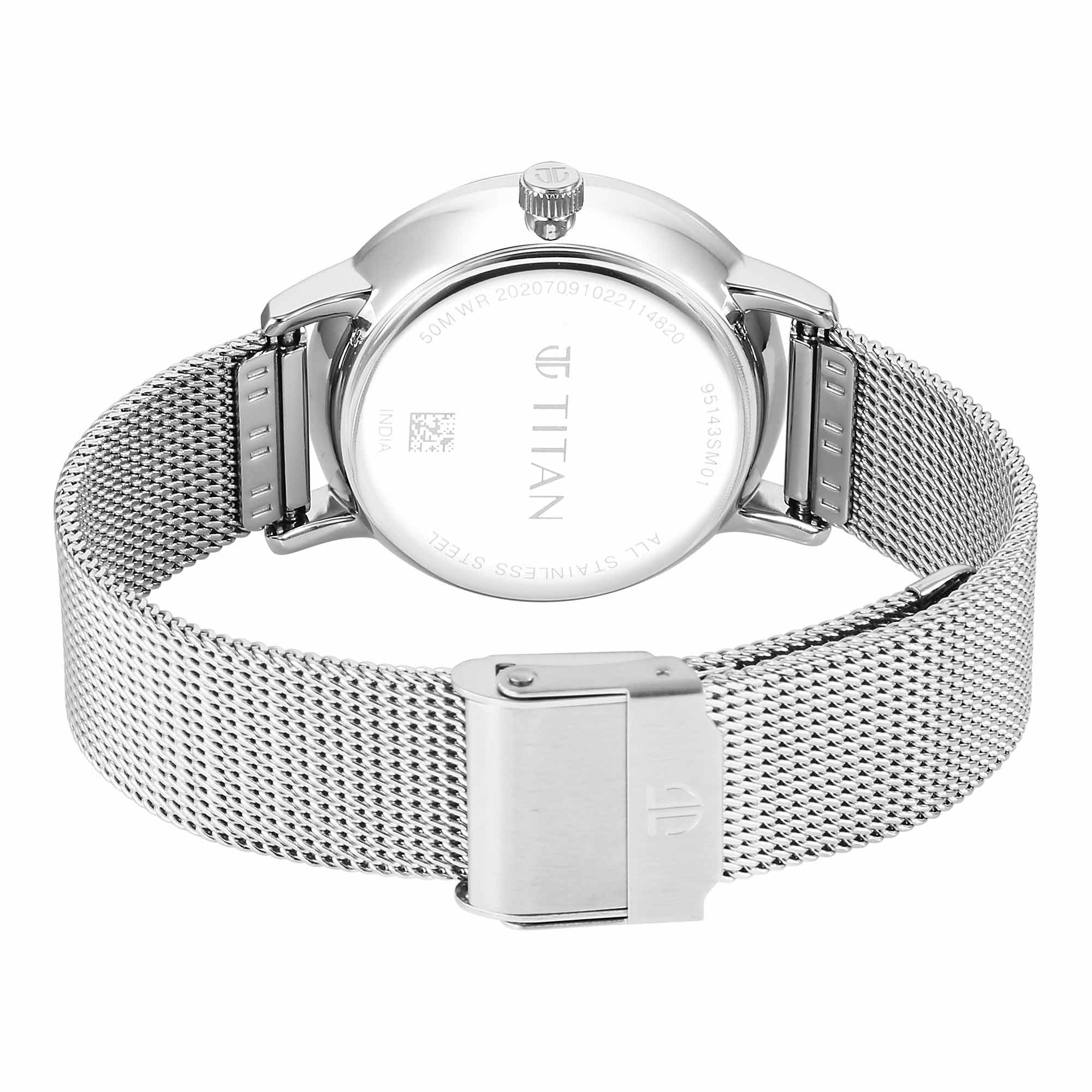 Titan Workwear Slimline Mother Of Pearl Dial Stainless Steel Strap Watch for Women