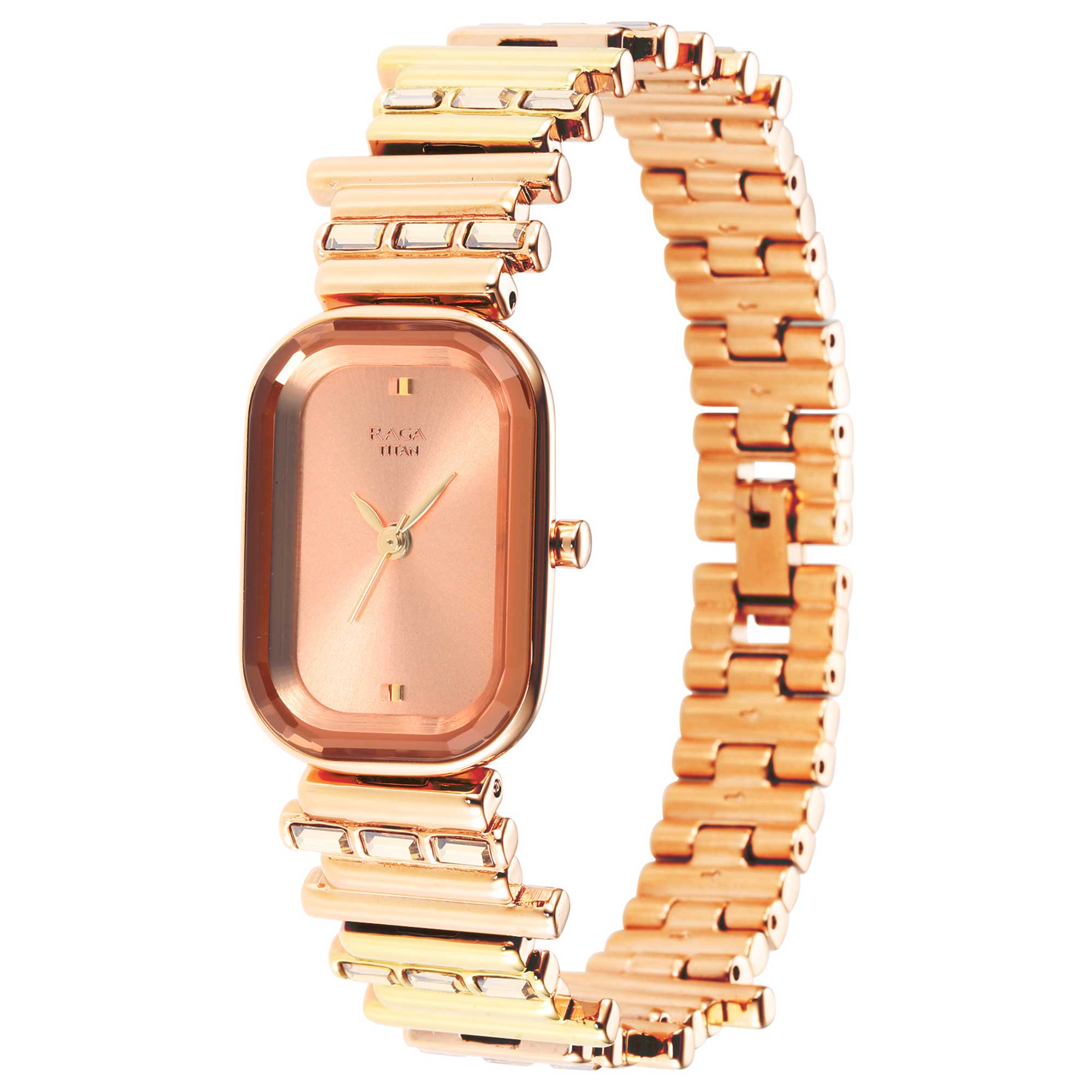 Titan Love All Rose Gold Dial Analog Metal Strap Watch for Women