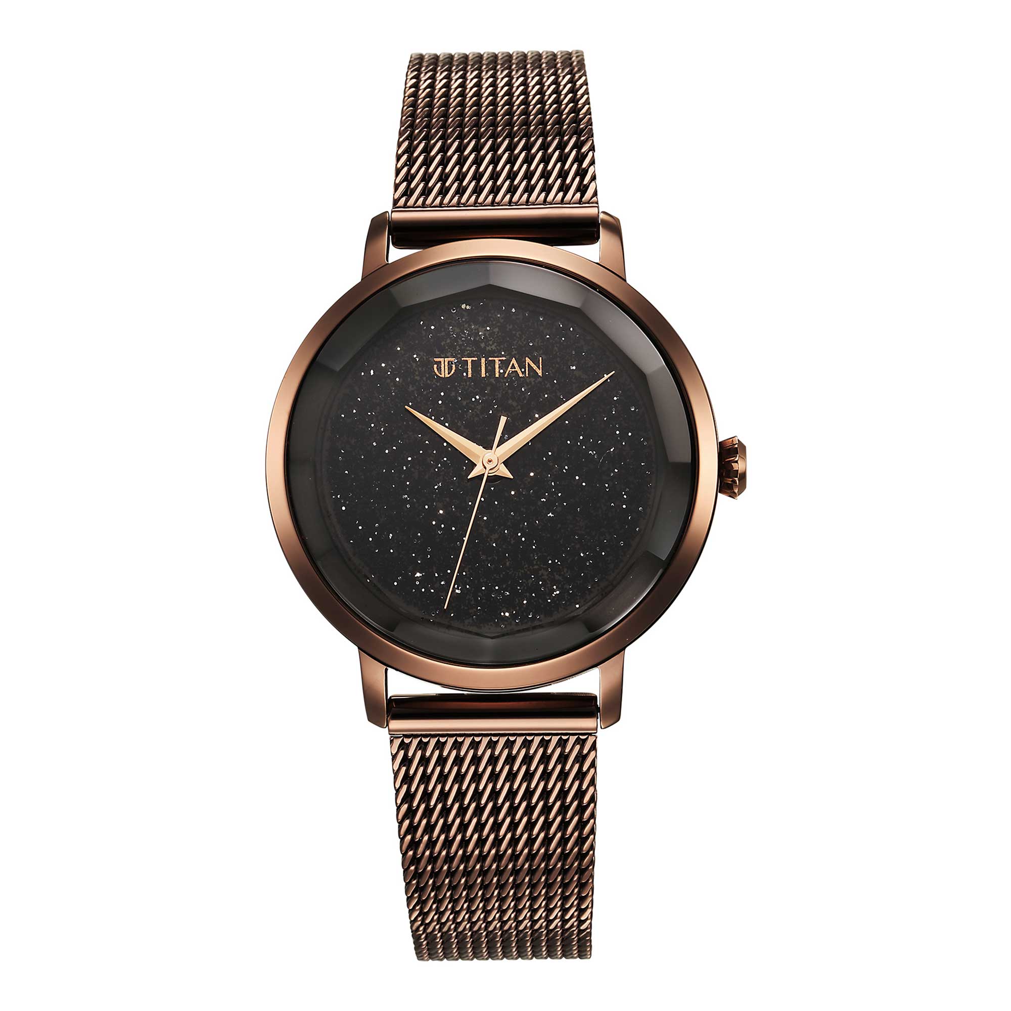 Titan Workwear Quartz Analog Black Dial Stainless Steel Strap Watch for Women
