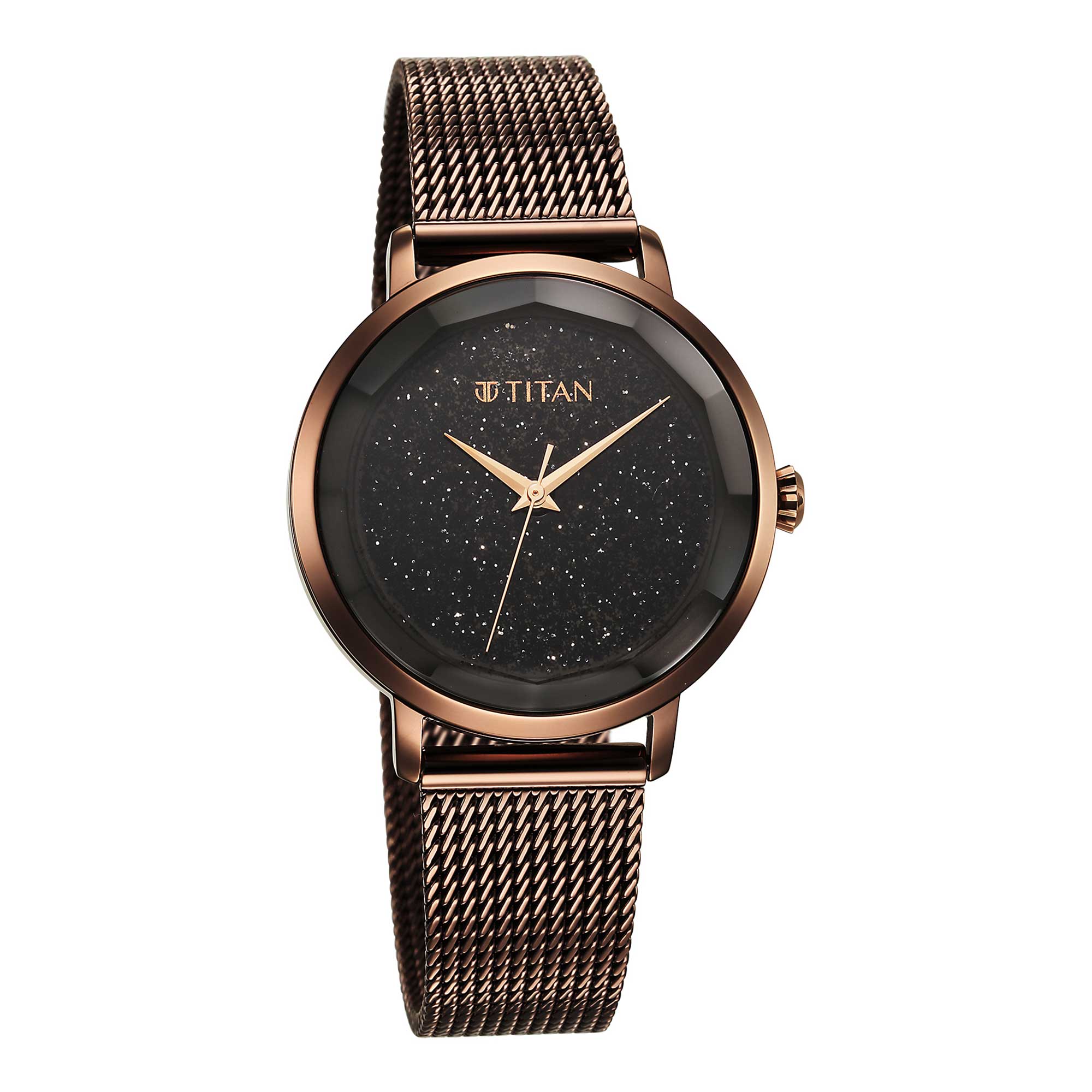 Titan Workwear Quartz Analog Black Dial Stainless Steel Strap Watch for Women