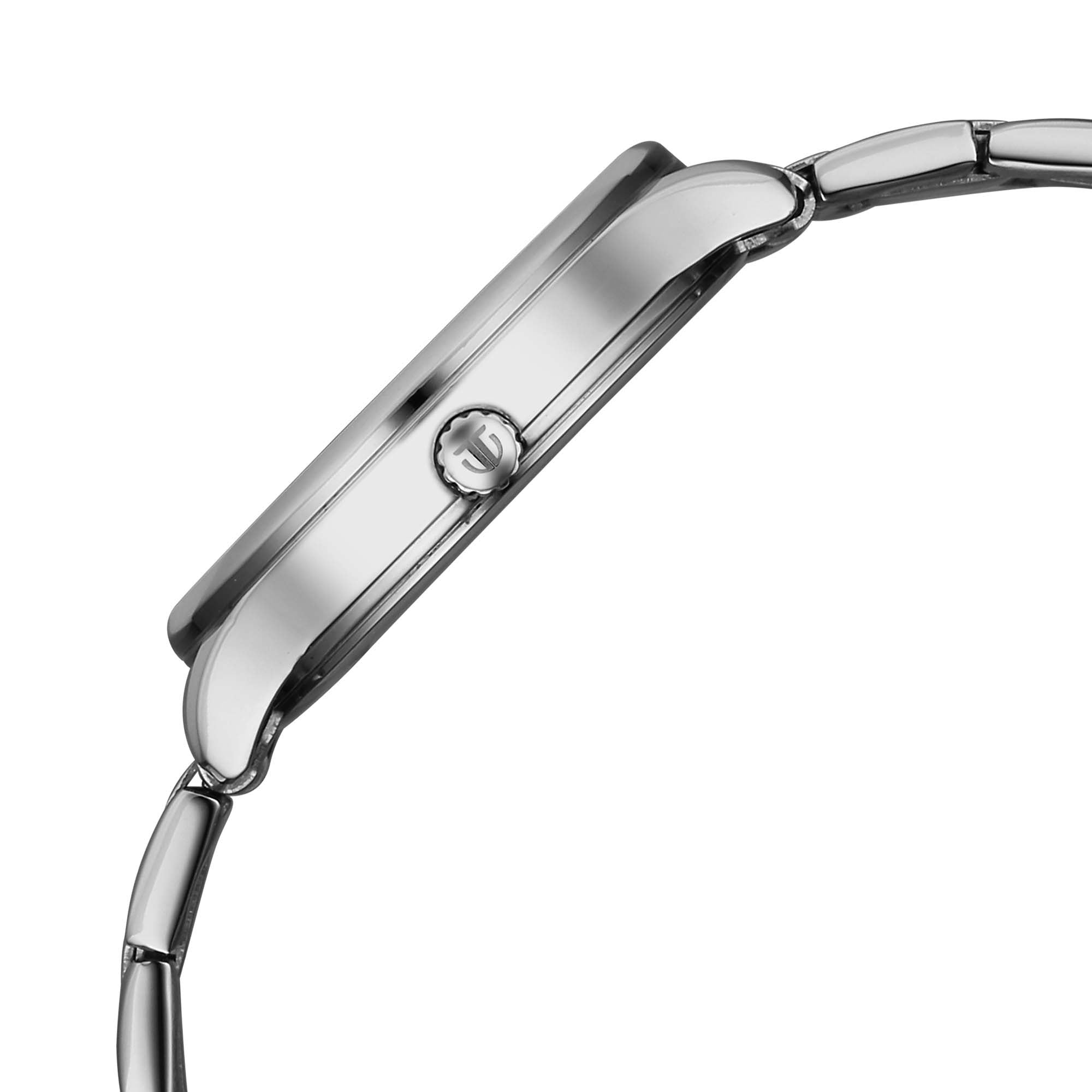 Titan Blue Dial Silver Stainless Steel Strap Analog with Date Watch For Women