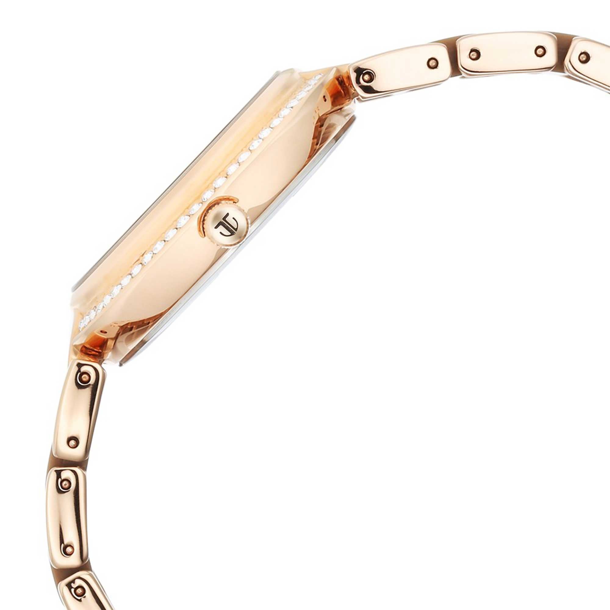 Titan Acetate Glam Quartz Multifunction Brown Dial Hybrid Strap Watch for Ladies