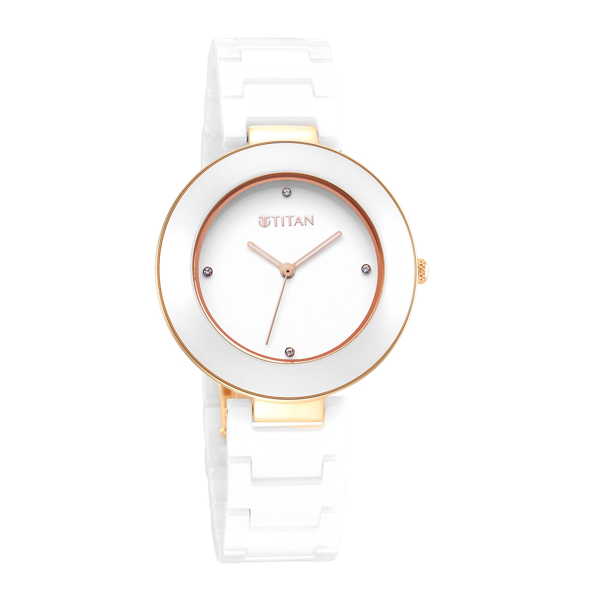 Purple Ceramics White Dial Ceramic Strap Watch for Men (95189KC01)