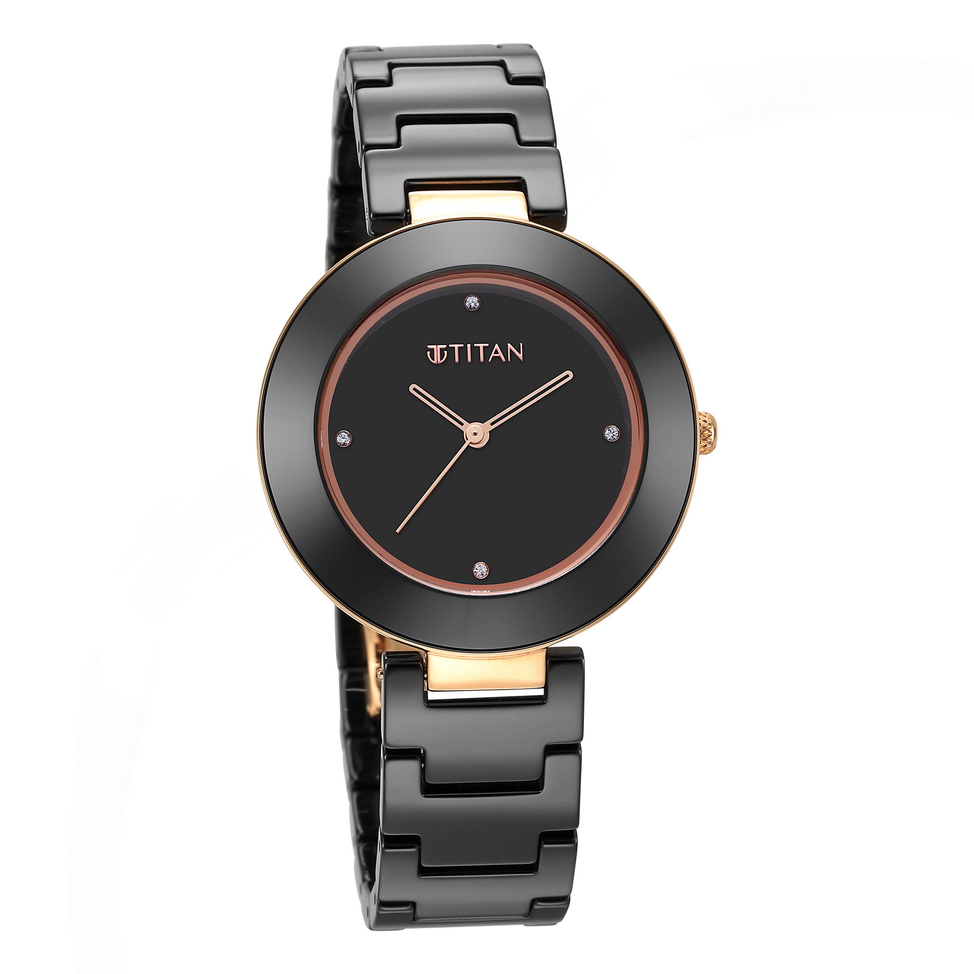 Purple Ceramics Black Dial Ceramic Strap Watch for Women (95189KC02)