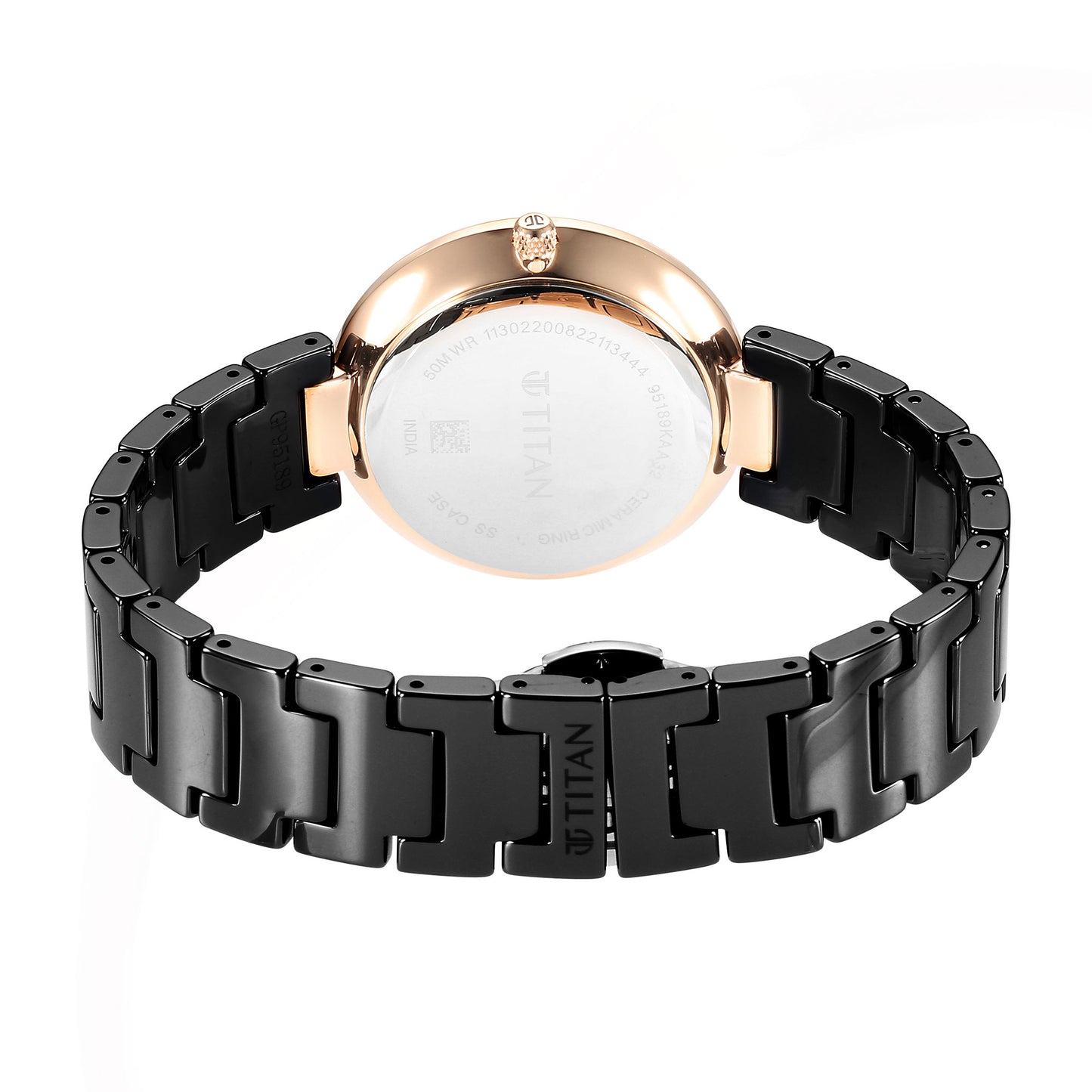 Purple Ceramics Black Dial Ceramic Strap Watch for Women (95189KC02)