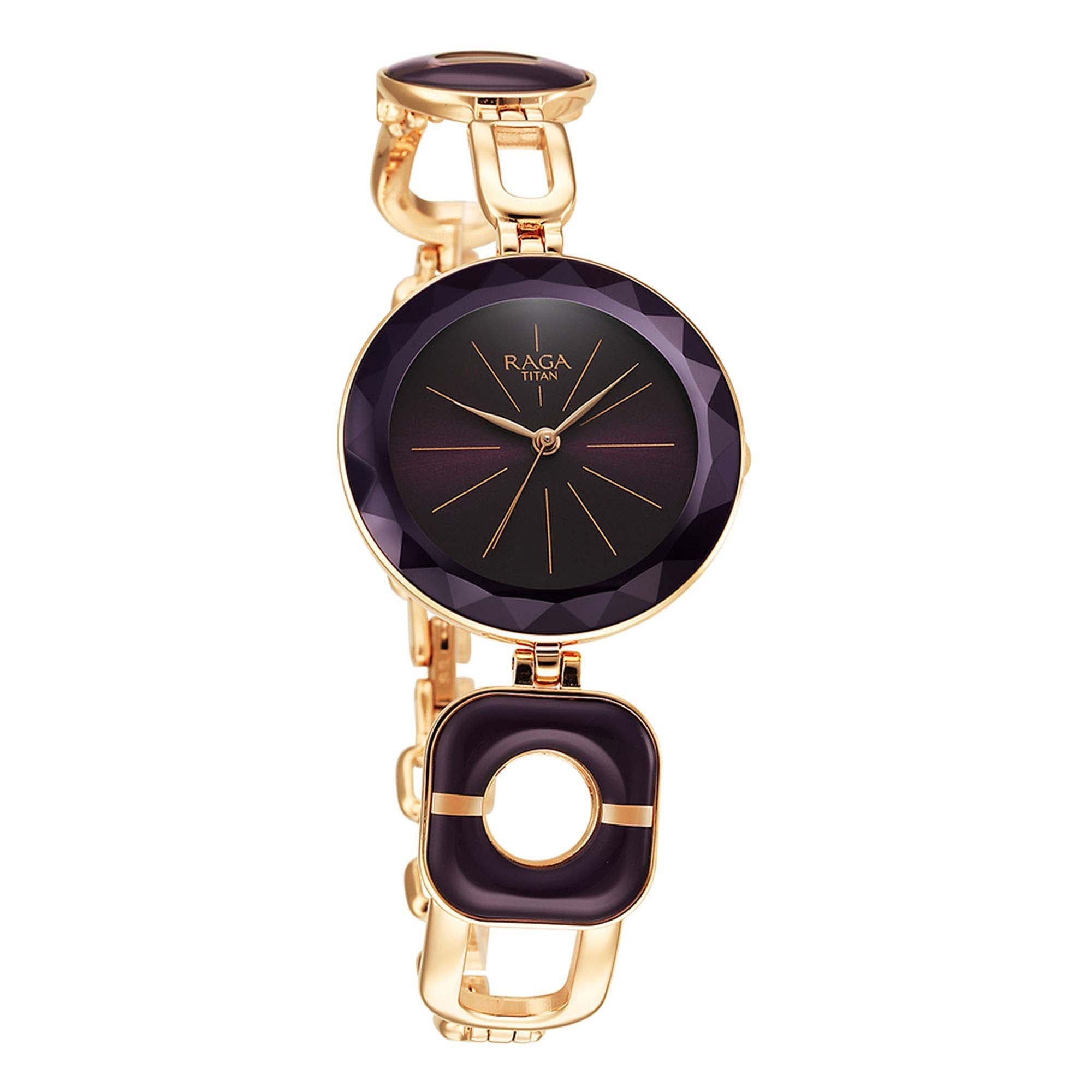 Titan Raga Delight Purple Dial Analog Metal Strap watch for Women