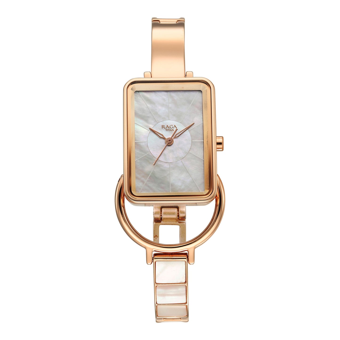 Titan Raga Power Pearls Quartz Analog Mother Of Pearl Dial Metal Strap Watch for Women