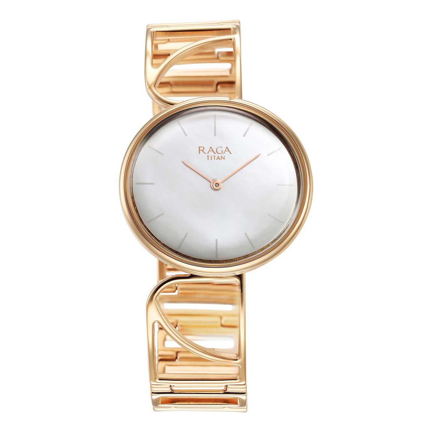 Titan Raga Power Pearls Quartz Analog Mother Of Pearl Dial Metal Strap Watch for Women