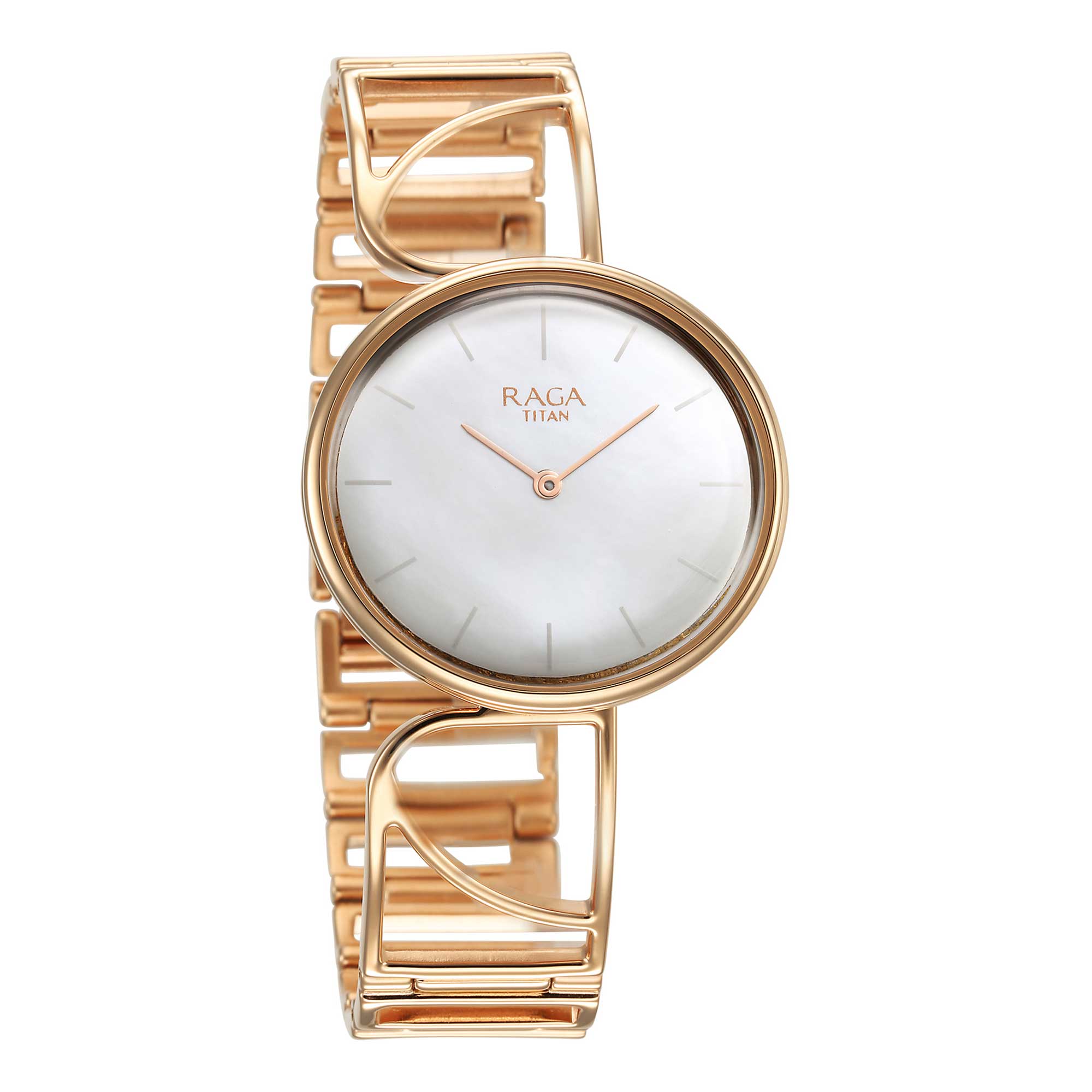 Titan Raga Power Pearls Quartz Analog Mother Of Pearl Dial Metal Strap Watch for Women