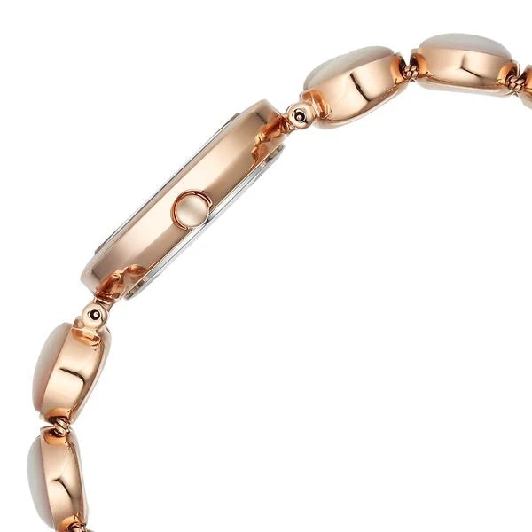 Titan Raga Mother Of Pearl Dial Rose Gold Metal Strap Analog Watch for Women