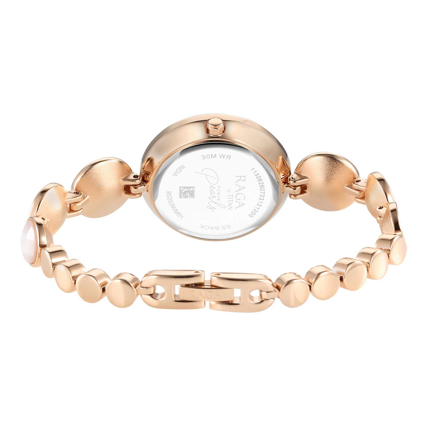 Titan Raga Power Pearls Quartz Alog Mother Of Pearl Dial Metal Strap Watch for Women