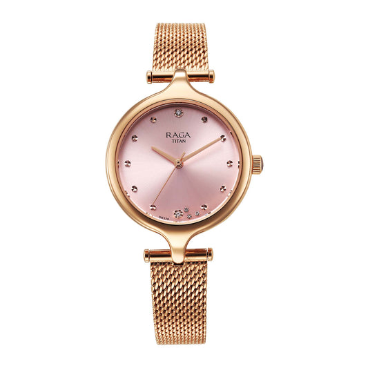 Titan Raga Showstopper 2.0 Case Material Stainless Steel ShapeRound Women Watch (95268WM01)