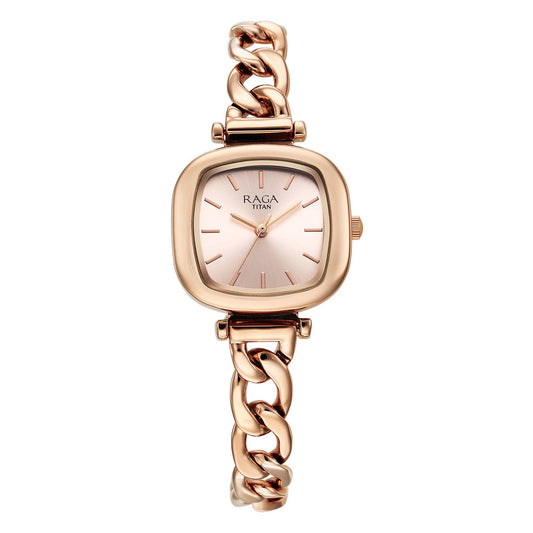 Titan Raga Showstopper 2.0 Strap Material Stainless Steel Dial Colour Rose Gold 95302WM01